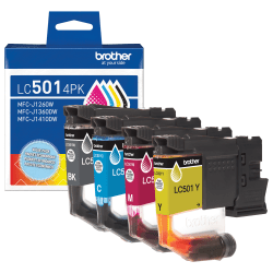 Brother LC5014PK Standard Yield Black, Cyan, Magenta, and Yellow Ink Cartridges, 4 pack