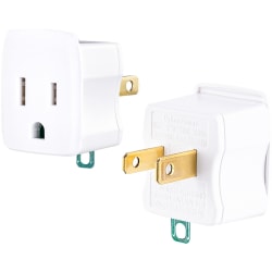 CyberPower GT1W2PK Multipack - (2) 3-Prong to 2-Prong Adapters, White, Limited Lifetime Warranty
