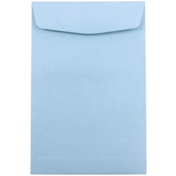 JAM Paper® Open-End 6" x 9" Catalog Envelopes, Gummed Closure Baby Blue, Pack Of 10