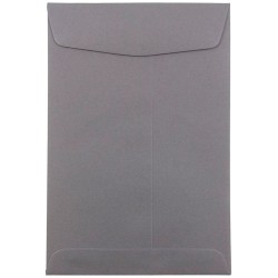JAM Paper® Open-End 6" x 9" Catalog Envelopes, Gummed Closure Dark Gray, Pack Of 10