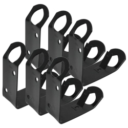 Annin and Company Classroom Flag Wall Brackets, 3"H x 1-1/2"W, Black, Pack Of 6 Brackets