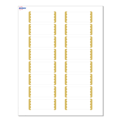 Avery® Print-To-The-Edge Labels With Sure Feed® Technology, S00-D1T-PRWMP10, Rectangle, 1" x 2-5/8", Matte White, Preprinted Gold Dots Edge Design, Pack Of 160
