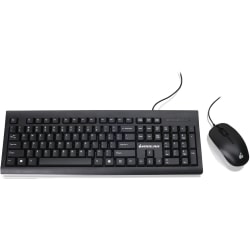 IOGEAR Spill-Resistant Keyboard/Mouse C - USB Type A Cable - 104 Key - English (US) - Black - USB Type A Cable Mouse - GKM513B