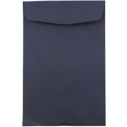 JAM Paper® Open-End 6" x 9" Catalog Envelopes, Gummed Closure Navy Blue, Pack Of 10