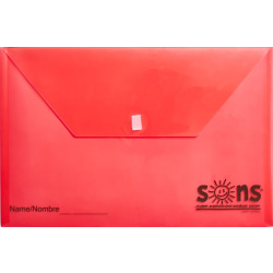 SONS System Envelopes, 11" x 11", Velcro Closure, Red