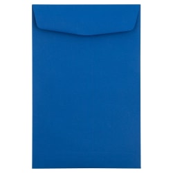 JAM Paper® Open-End 6" x 9" Catalog Envelopes, Gummed Seal, Presidential Blue, Pack Of 10