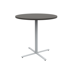 Safco® Jurni Steel And Laminate Round Bistro Table, 42"H x 42"W x 42"D, Asian Night/Silver