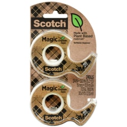 Scotch Magic Greener Tape  0.75 in x 550 in, 2 Dispensers, 2 Rolls/Pack