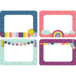 Teacher Created Resources Name Tags/Labels, 3-1/2" x 2-1/2", Oh Happy Day, Pack Of 36 Labels