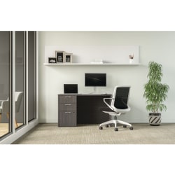 HON® Mod 48"W Computer Desk With 3-Drawer Pedestal, Slate Teak