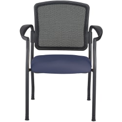 WorkPro® Spectrum Series Mesh/Vinyl Stacking Guest Chair With Antimicrobial Protection, With Arms, Grape, Set Of 2 Chairs, BIFMA Compliant