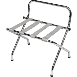 CSL High Back Metal Luggage Racks, 26-1/2"H x 24-1/4"W x 16"D, Chrome/Silver, Pack Of 6 Racks