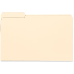 Business Source 1/3 Tab Cut Legal Top Tab File Folders - 8 1/2" x 14" - 3/4" Expansion - Stock - Manila - 100 / Box, 99724