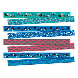 Barker Creek Sea & Sky Double-Sided 4-Design Trimmers, 2-1/4" x 36", Multicolor, Set Of 52