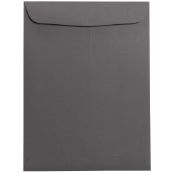 JAM Paper® Open-End 9" x 12" Catalog Envelopes, Gummed Seal, Dark Gray, Pack Of 10