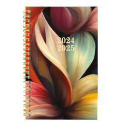 2024-2025 Blueline® 13-Month Weekly/Monthly Academic Planner, 5" x 8", 100% Recycled, Orange Floral, July to July, CA114PM.01