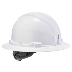 Ergodyne Skullerz 8971 Class E Full Brim Hard Hat With Ratchet Suspension, White