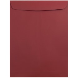 JAM Paper® Open-End 9" x 12" Catalog Envelopes, Gummed Seal, Dark Red, Pack Of 10
