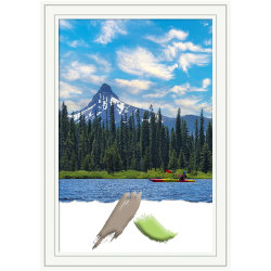 Amanti Art Craftsman White Wood Picture Frame, 29 x 41", Matted For 24" x 36"