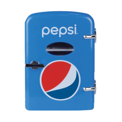 Pepsi 0.14 Cu Ft 6-Can Portable Mini Fridge, Blue