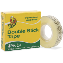 Duck Brand Double-Stick Tape Dispenser Refill Roll, 1/2" x 900", Clear