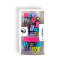 U Brands® Binder Clip Set, Assorted Sizes, Smiley Face, Set Of 24 Clips