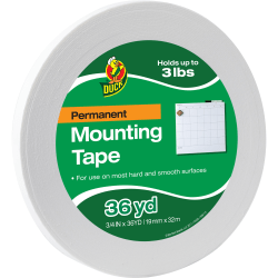 Duck Brand Double-sided Foam Mounting Tape, 3/4" x 1,296", White