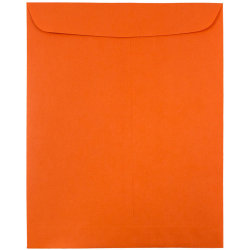JAM Paper® Open-End 9" x 12" Catalog Envelopes, Gummed Seal, 30% Recycled, Orange, Pack Of 10