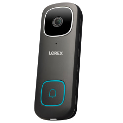 Lorex 2K QHD Wired Smart Video Doorbell With Person Detection, 5.1"H x 1.8"W x 0.91"D, Black