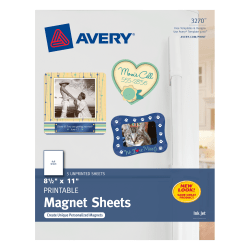 Avery® Inkjet Magnet Sheets, 8 1/2" x 11", Pack Of 5 Sheets