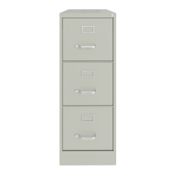 Hirsh Commercial 22"D Vertical 3-Drawer File Cabinet, Light Gray