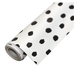 Teacher Created Resources Peel And Stick Decorative Paper Roll, 17-1/2" x 10’, Black Painted Dots