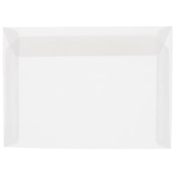 JAM Paper® Open-End 10" x 13" Catalog Envelopes, Gummed Closure, Clear, Pack Of 10