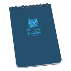 Rite in the Rain All-Weather Spiral Notebooks, Top, 4" x 6", 100 Pages (50 Sheets), Blue, Pack Of 12 Notebooks