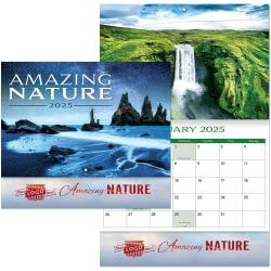 Custom Luxe Amazing Nature Stapled Wall Calendar, 9-1/2" x 11"