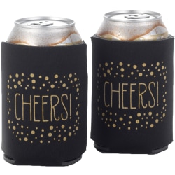 Taylor Insulated Can Coolers, 4-1/4" x 2-1/2", Cheers, Set Of 2 Coolers