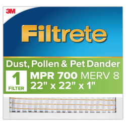 Filtrete Electrostatic Air Filter 700 MPR 741-4, 22 in x 22 in x 1 in (55.8 cm x 55.8 cm x 2.5 cm)