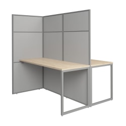 Bush Business Furniture Easy Office 60-inch 2 Person Cubicle Desk with Tall Panels, Natural Elm, Standard Delivery