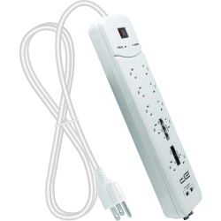 Digital Energy World 12-Outlets Surge Suppressor/Protector - 10x AC Power, 2x USB - 1875 VA - 3500 J - DSS51022WHT