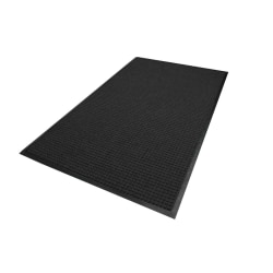 M+A Matting WaterHog Squares Classic Mat, 3' x 5', Charcoal, Smooth backing