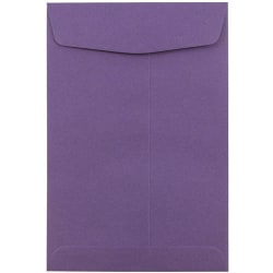 JAM Paper® Open-End 6" x 9" Catalog Envelopes, Gummed Seal, Dark Purple, Pack Of 10