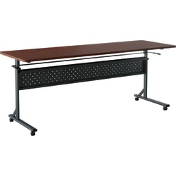 Lorell® Shift 2.0 Flip & Nesting Mobile Table, 29-1/2"H x 72"W x 24"D, Mahogany/Black