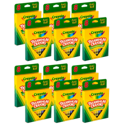 Crayola Triangular Crayons, Large Size, Assorted Colors, 8 Crayons Per Box, Set Of 12 Boxes