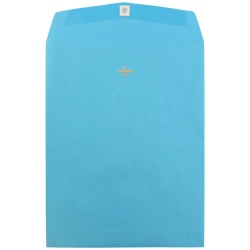 JAM Paper® Open-End 10" x 13" Catalog Envelopes, Clasp Closure, 30% Recycled, Blue, Pack Of 10