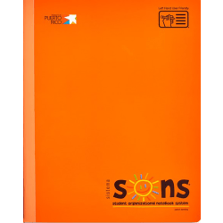 SONS System Journal-Style Notebooks, 9-3/4" x 7-1/2", 1 Subject, Primary Rule, 200 Sheets, Orange