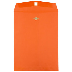 JAM Paper® Open-End 10" x 13" Catalog Envelopes, Clasp Closure, 30% Recycled, Orange, Pack Of 10
