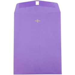 JAM Paper® Open-End 10" x 13" Catalog Envelopes, Clasp Closure, 30% Recycled, Violet Purple, Pack Of 10