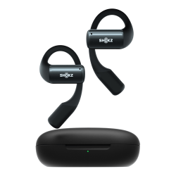 Shokz OpenDots Open-Ear Hook True Wireless Bluetooth Earbuds With Charging Case & Cable, Black, S160-ST-BK-US