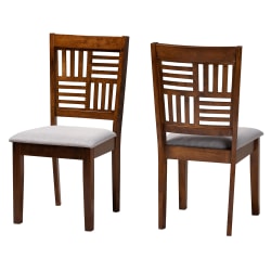 Baxton Studio Deanna Finished Wood Dining Accent Chairs, Gray/Walnut Brown, Set Of 2 Chairs