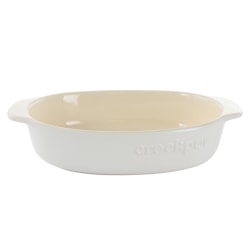 Crock Pot Artisan Oval Stoneware Casserole Dish, 2.5 Qt, White